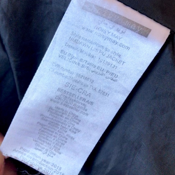 Noisy May Faux Leather  Moto Black Jacket - Picture 7 of 8